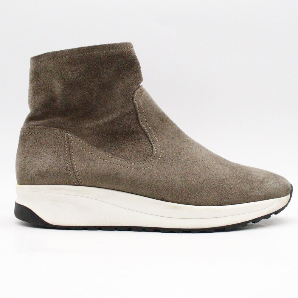 Women's Taupe Suede Ankle Sneaker Boot